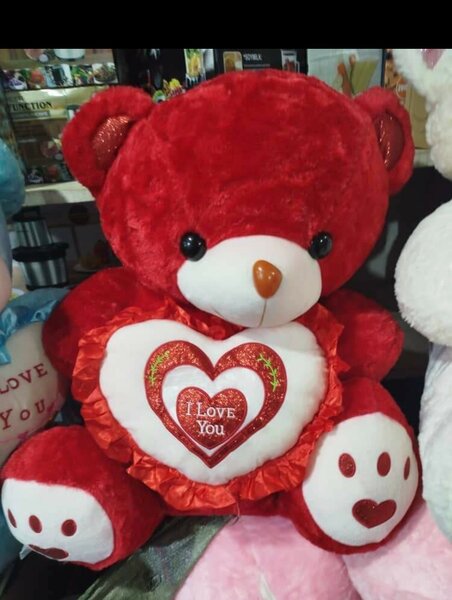 Ours en peluche rouge 'I love you'