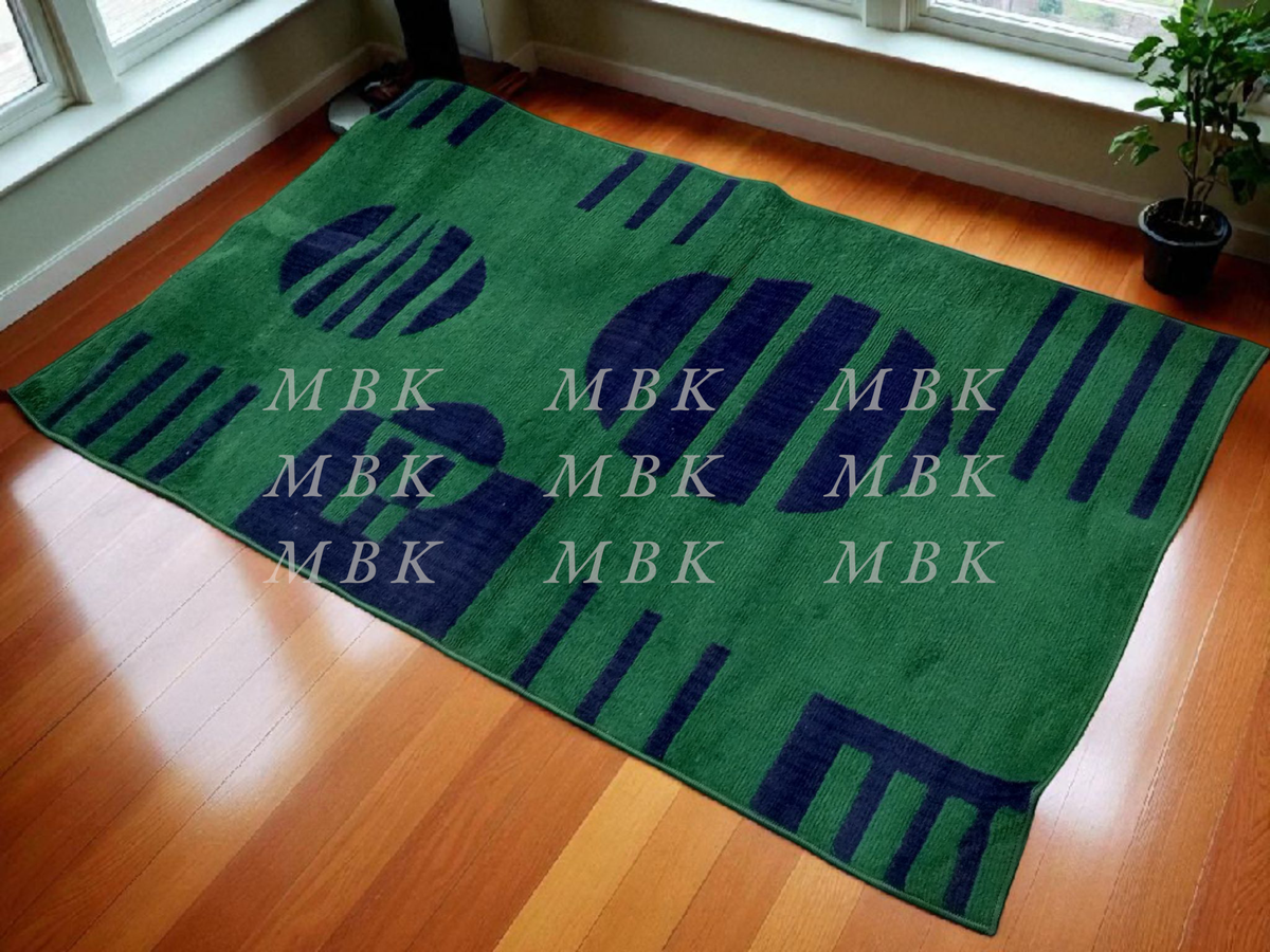 Tapis Vert Moderne Géométrique