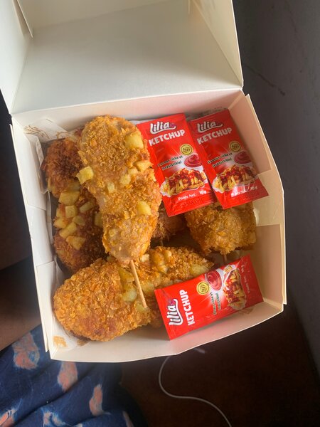 corn dog croustillant