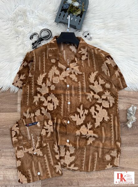 Chemise hawaïenne marron