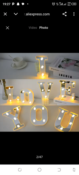 Lettres lumineuses LED décoratives