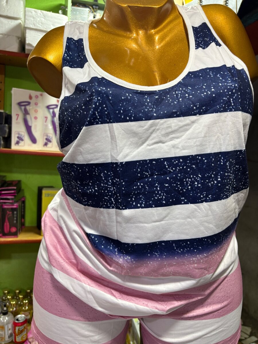 Pyjama d'été rayé femme