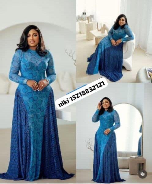 Robe longue élégante bleu