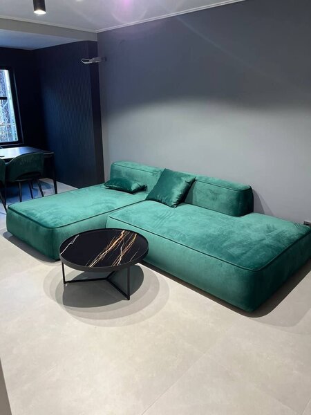 Canapé moderne vert en velours