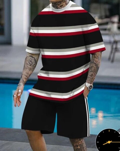 Ensemble homme rayé pour été