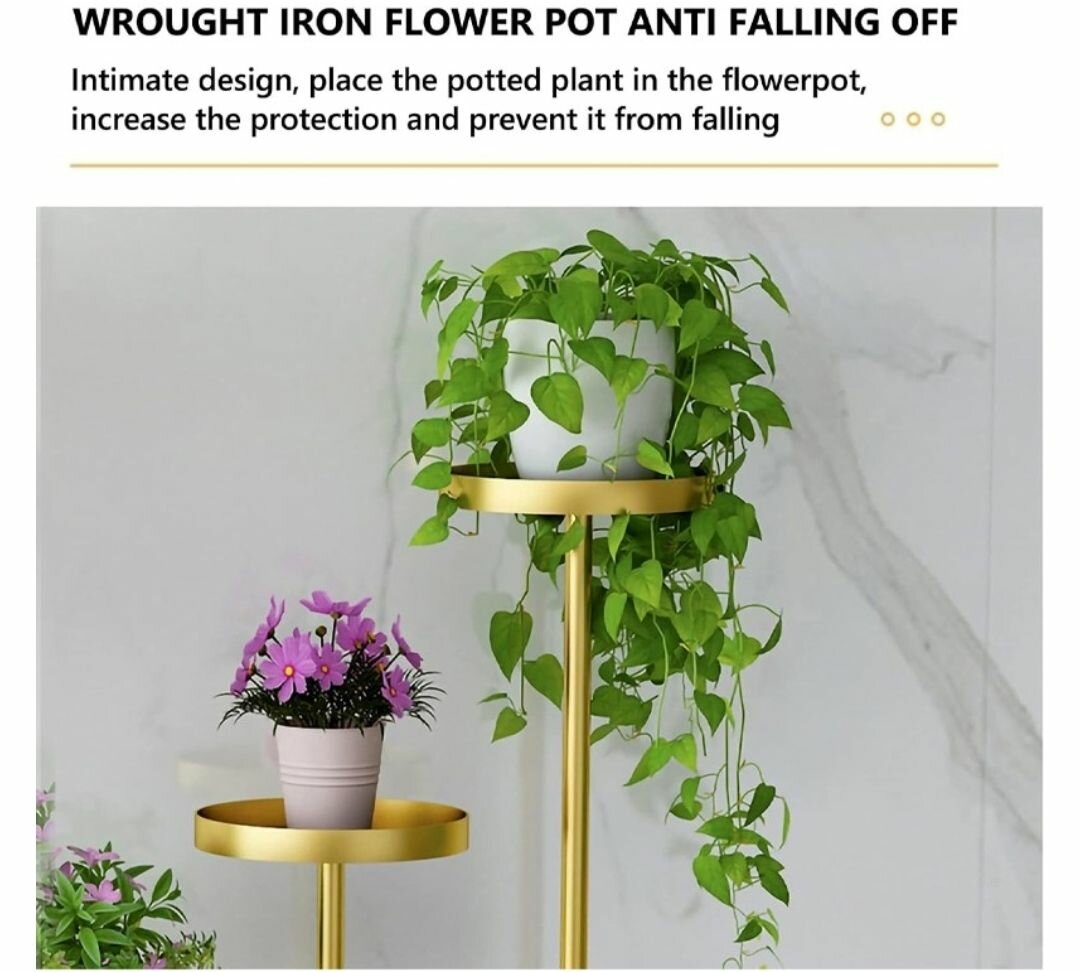 CORNER PLANT STAND LIVING ROOM WROUGHT IRON FLOWER STAND (W2