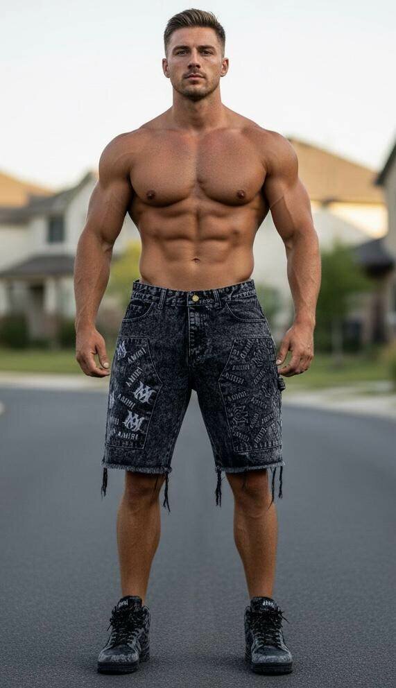 Shorts en jean décontractés hommes