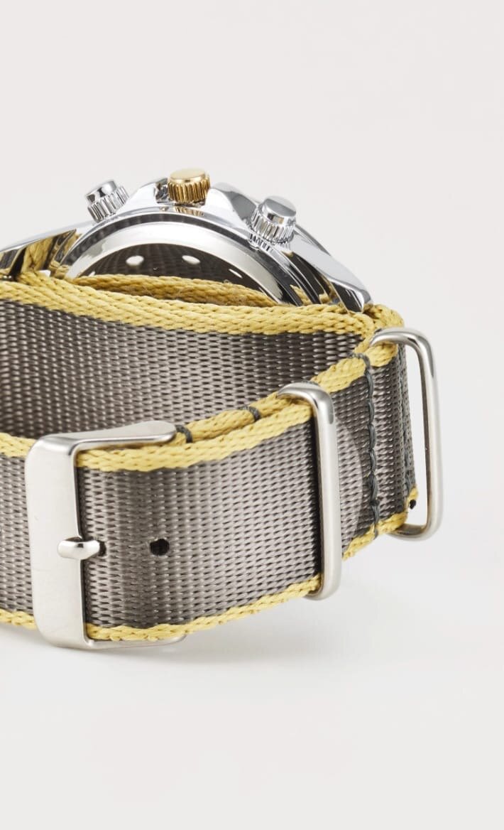 Montre chronographe argentée pour homme