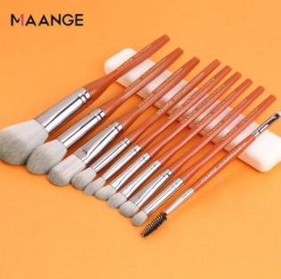 MAANGE Pro 10 Pcs Makeup Brush Set With Bag Powder Foundation Eyeshadow Lip Eyeliner Blush Blending Face Makeup Brushes tools