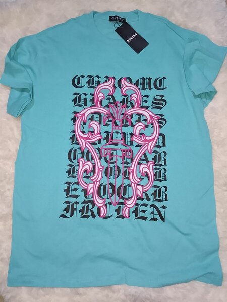 T-shirt bleu graphique