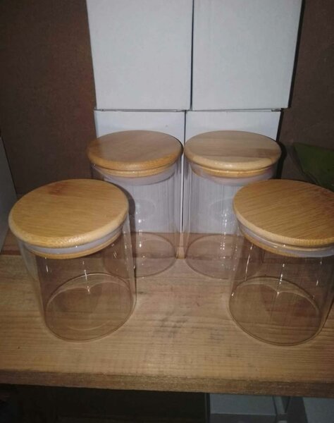 Glass storage jar 4 pieces