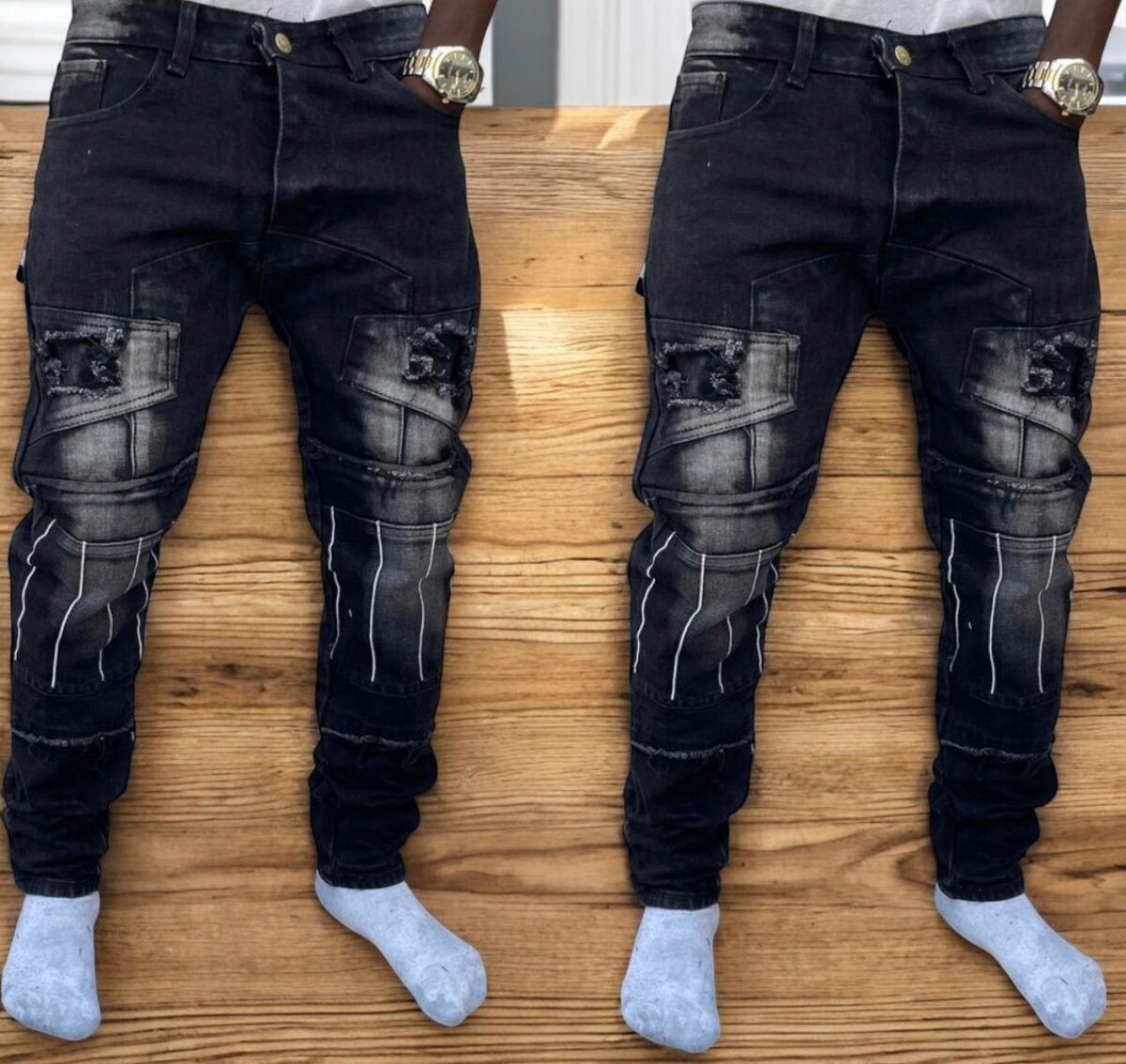Pantalons en denim décontractés