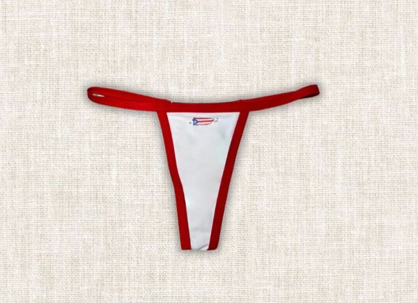 Bikini rouge blanc style minimaliste