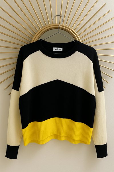 Pull femme à motifs géométriques