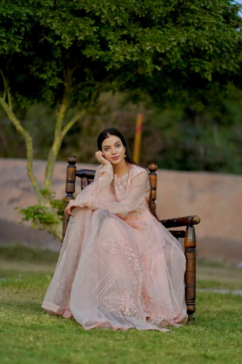 3 Pcs Stitched Embroidered Organza Maxi