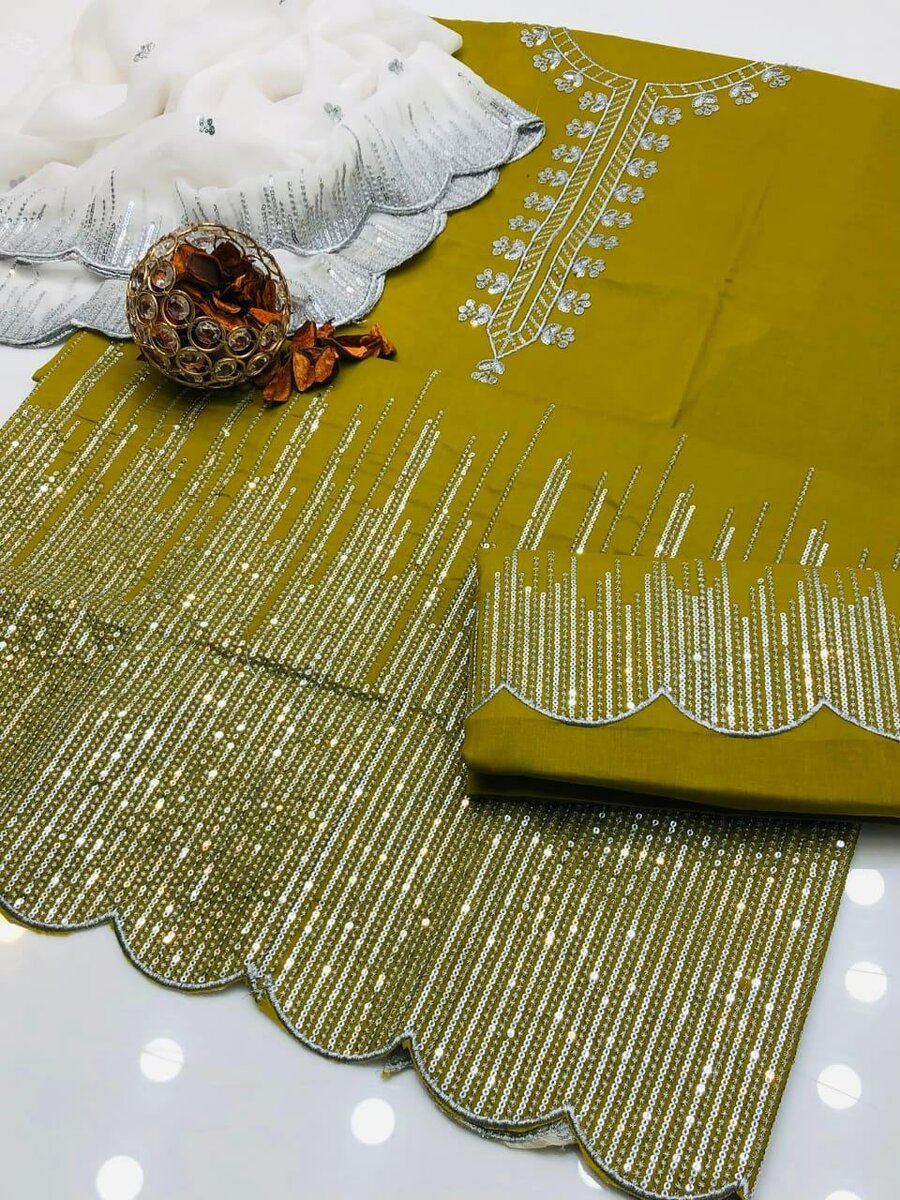 Cotton lawn 3mm& sequins work dc free