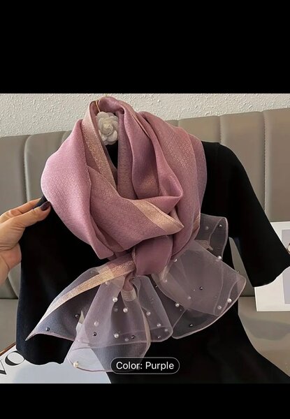 Women Scarf Fashion Luxury Pearl Shawl