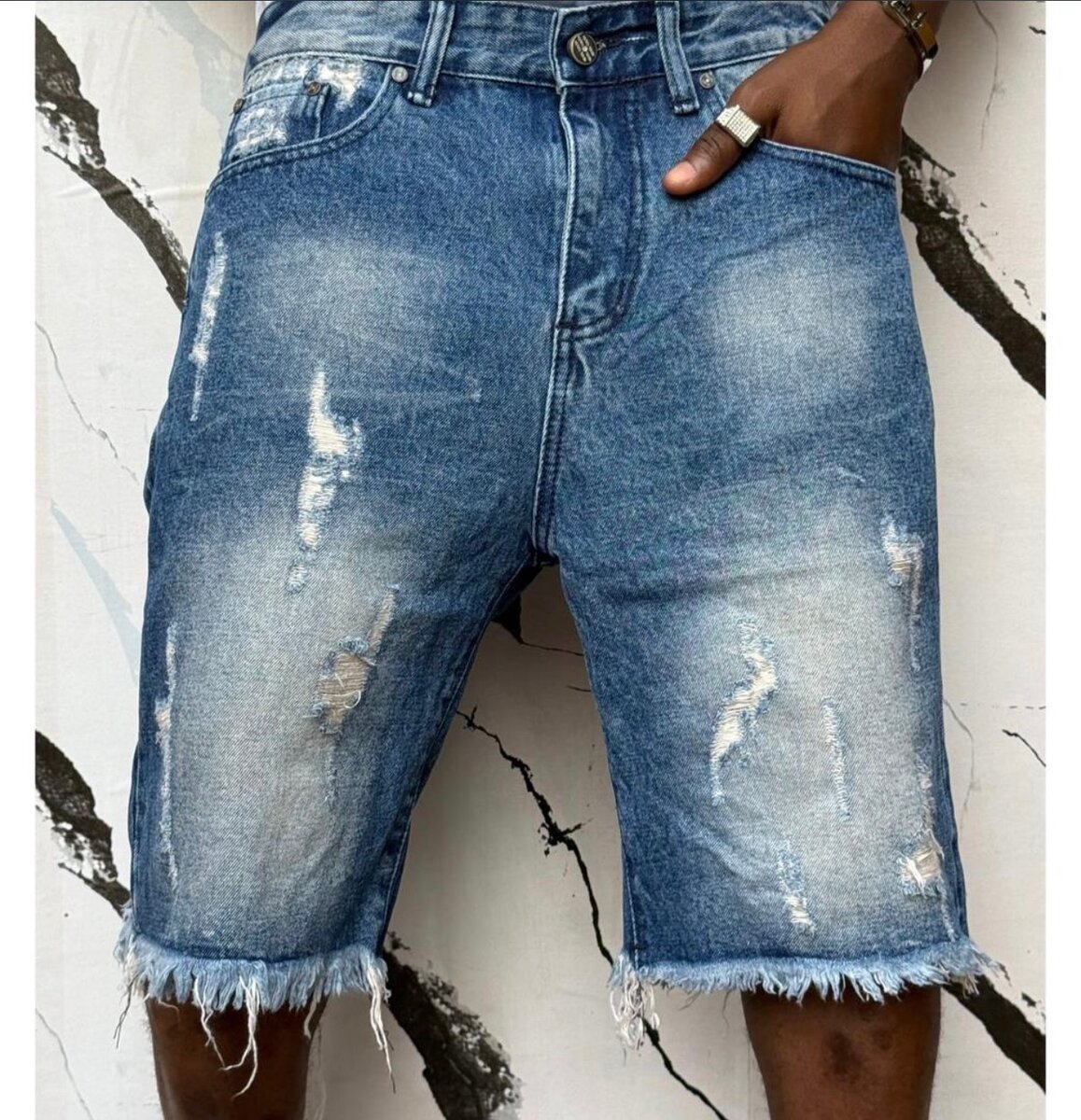 Shorts en jean déchiré