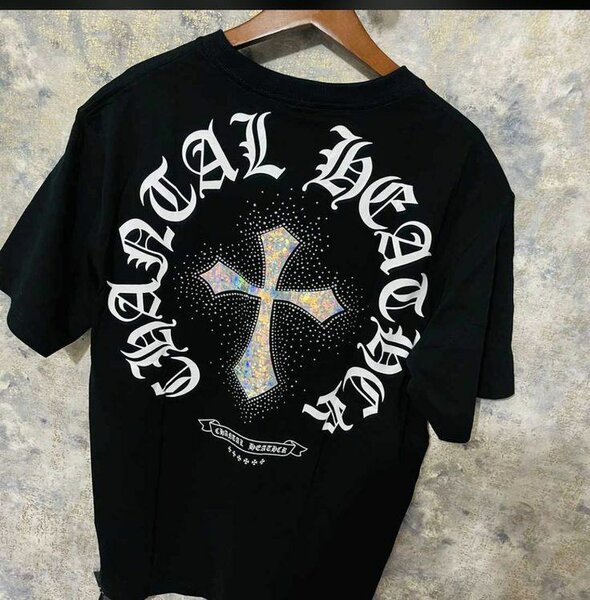 T-shirt noir Capital Head avec croix