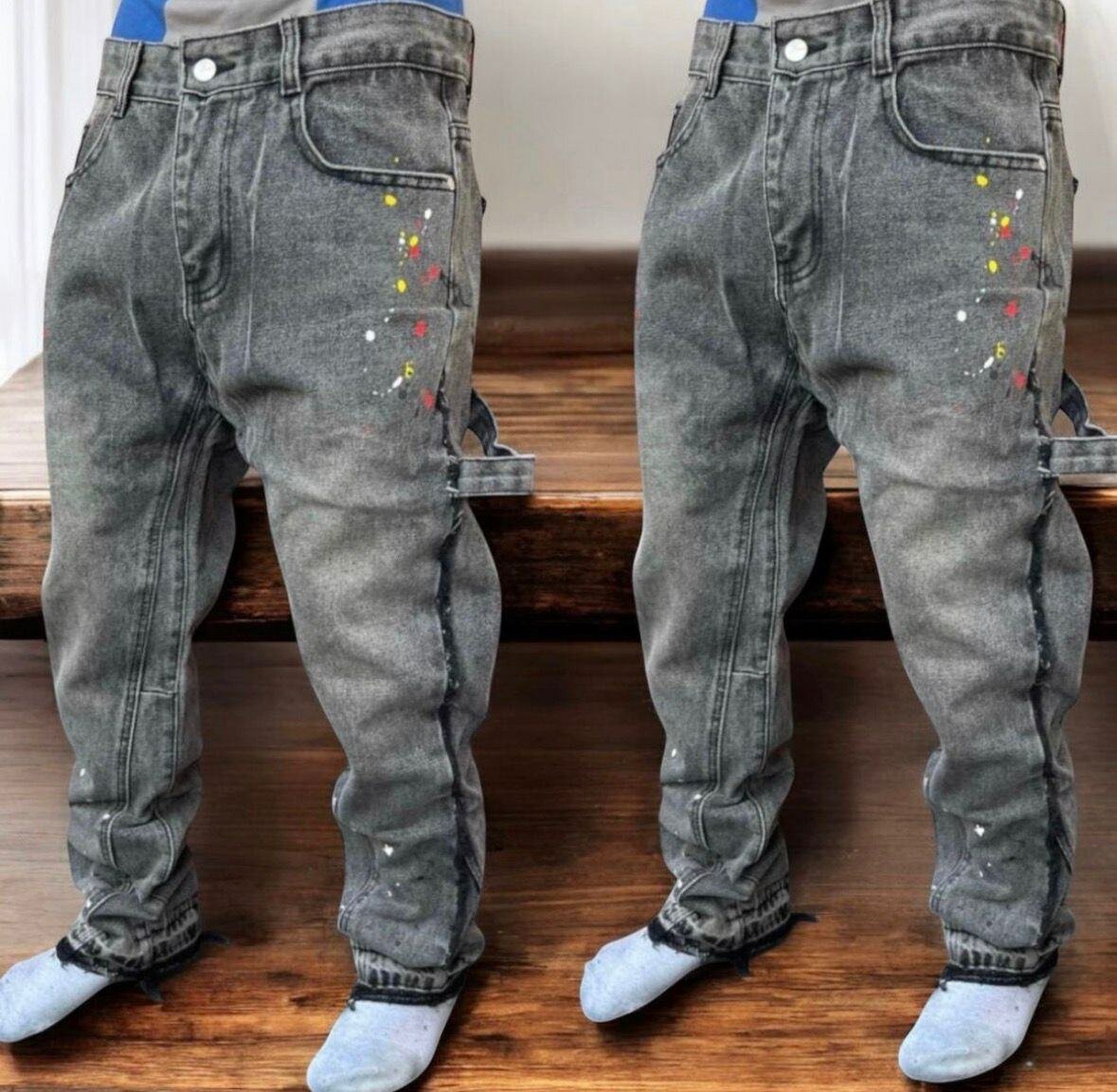 Jeans décontractés peints