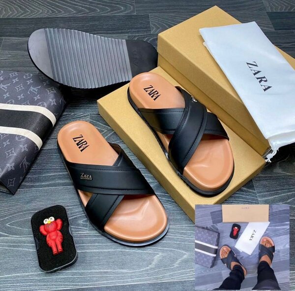 Sandales en cuir croisées