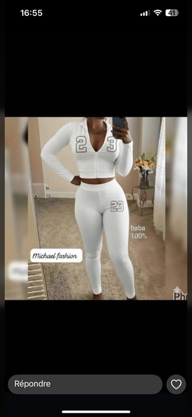 Ensemble de sport blanc femme