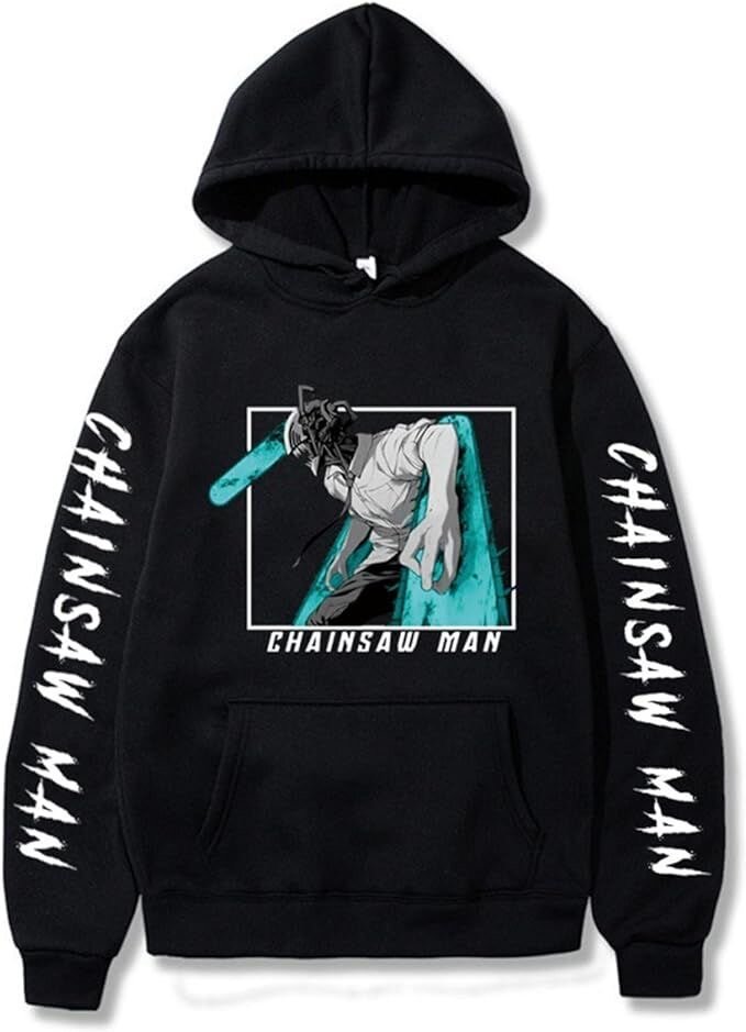 Sweat à capuche manga noir