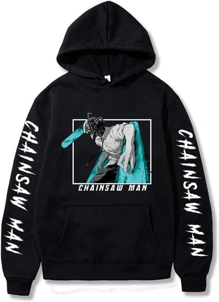 Sweat à capuche manga noir