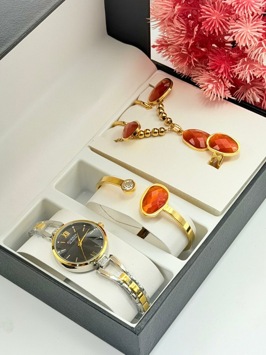 Élégant Coffret Montre et Bijoux