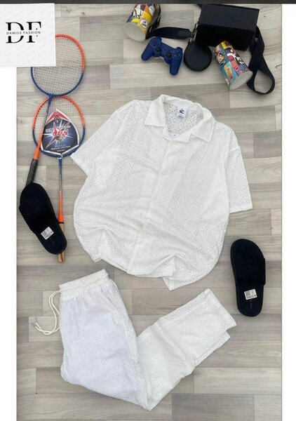 Pyjama d'été en coton blanc