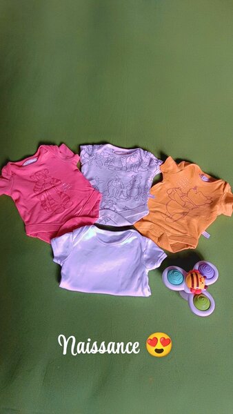 Lot de bodies bébé colorés