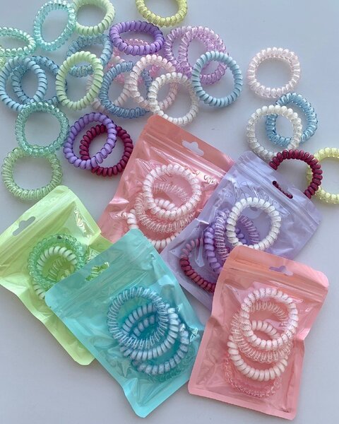 Elastiques cheveux spirale pastel