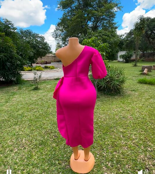 Hot pink evening dress