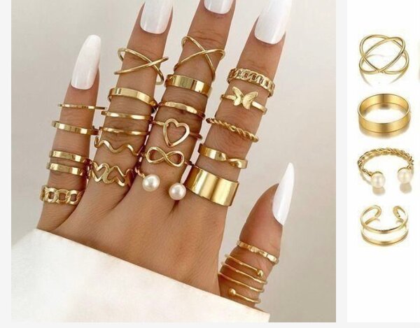 Set de Bagues en Or 14 pièces