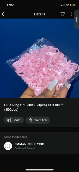 Pink Glue Rings (50pcs)