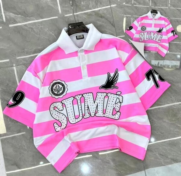 Polo Rayé à Manches Courtes