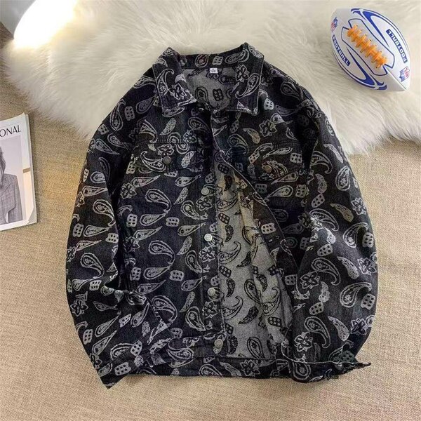 Veste en jean imprimée moderne