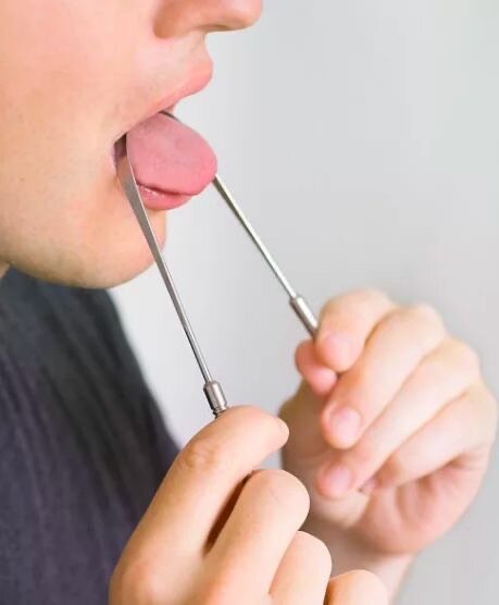 Gratte-langue en acier inoxydable