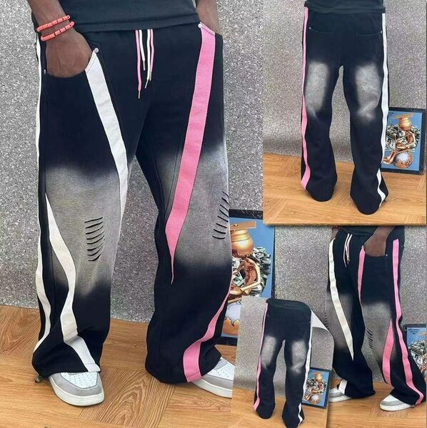 Pantalon de sport homme noir et rose dégradé