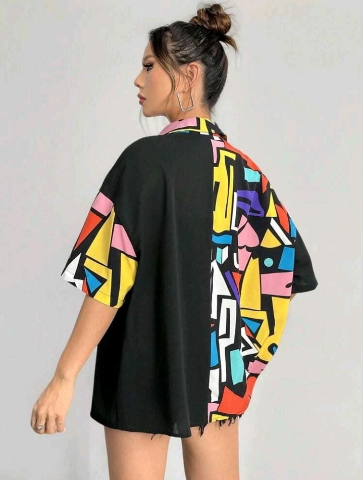 Chemise graphique oversize femme