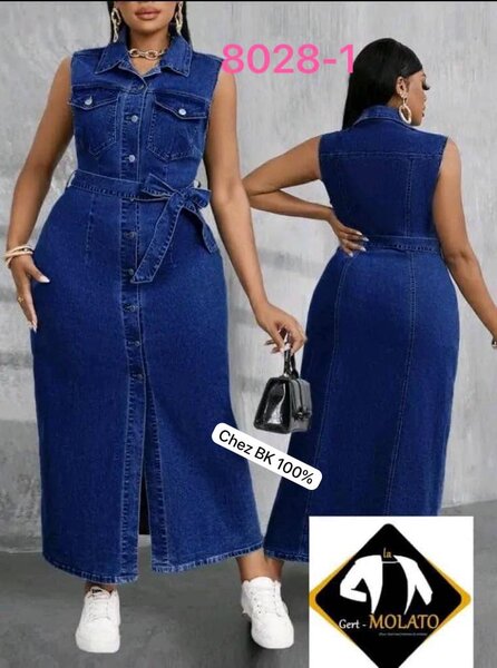 Robe longue en jean sans manches