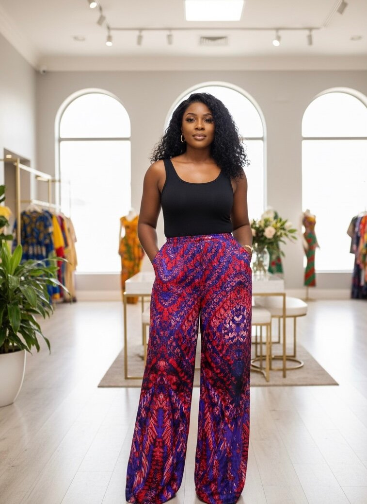 Pantalons larges imprimés vibrants