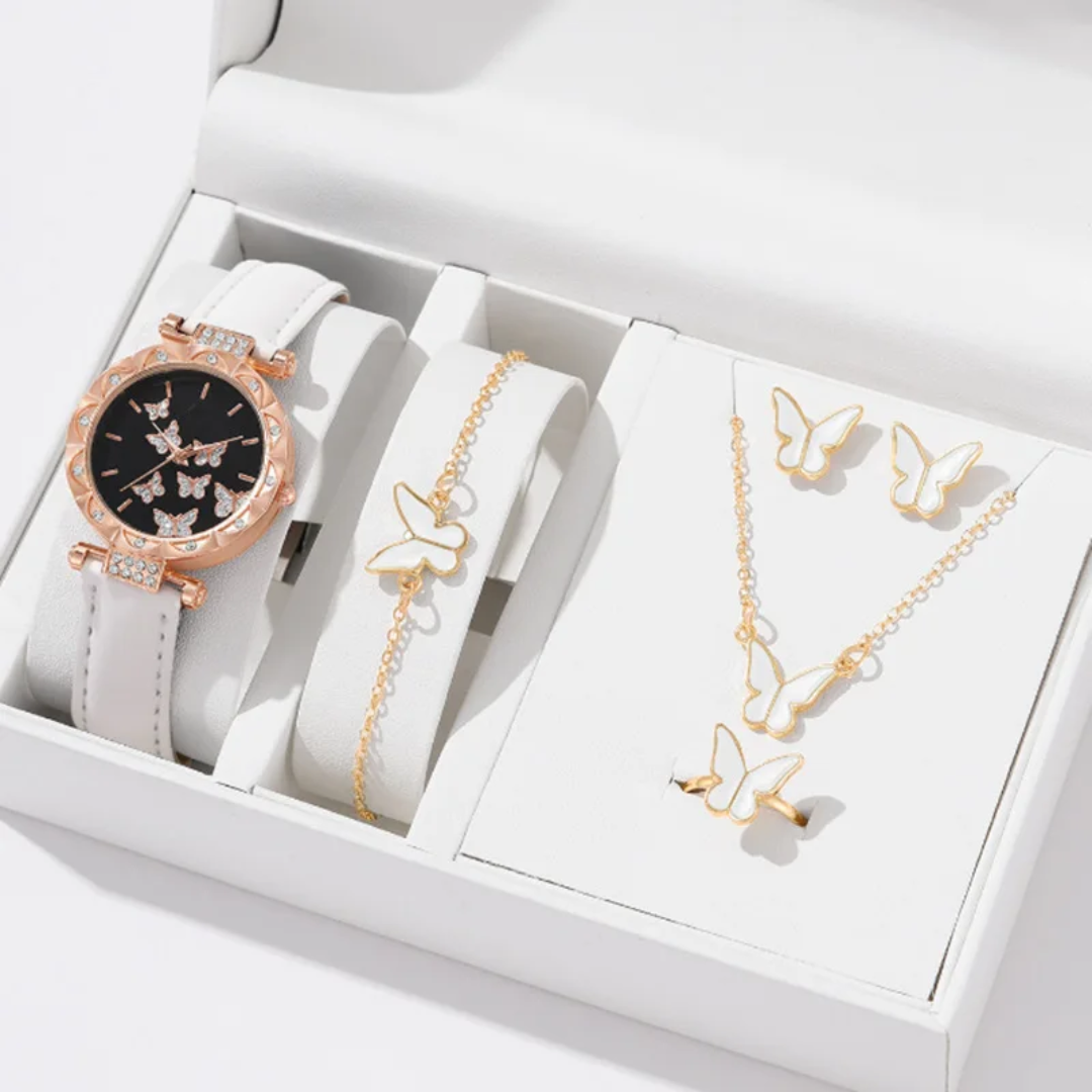 Ensemble montres et bijoux papillon