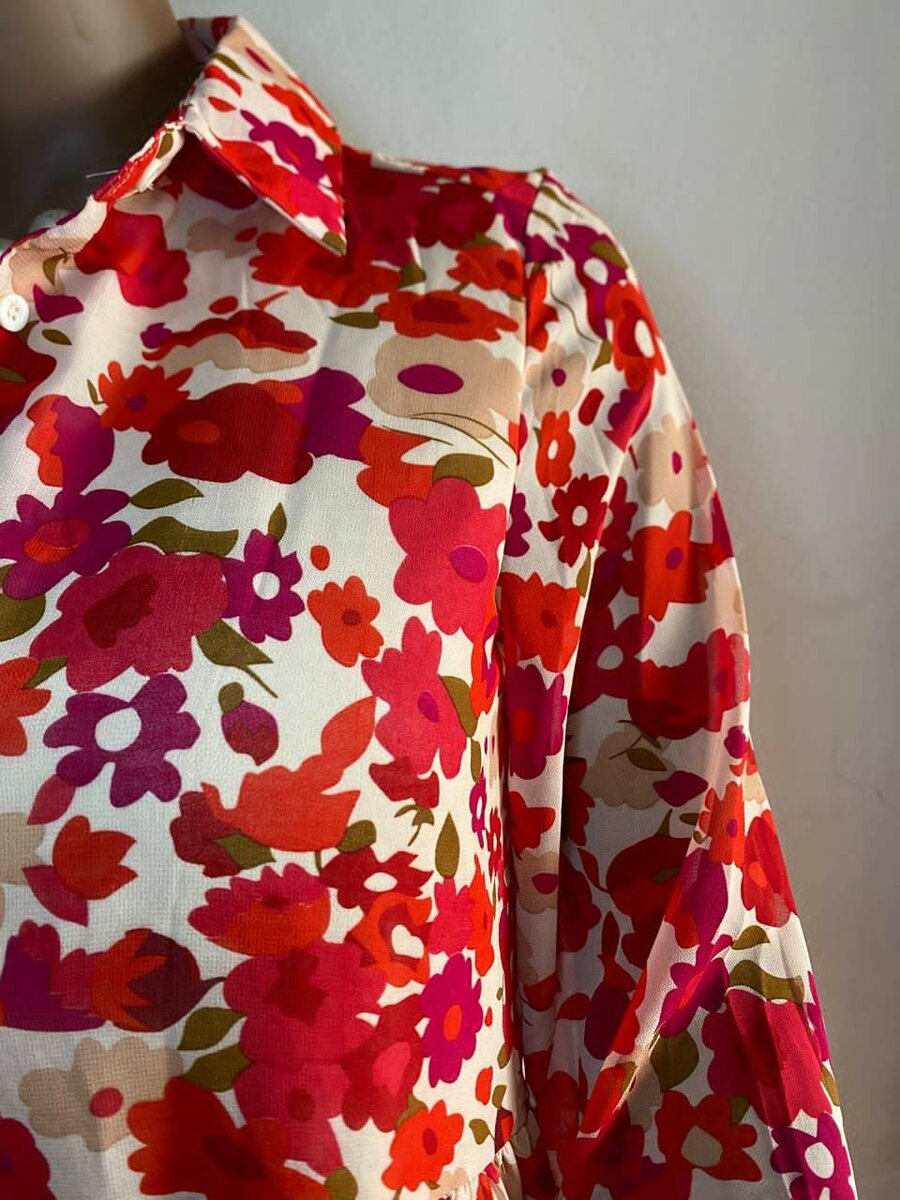 Robe chemise fleurie femme