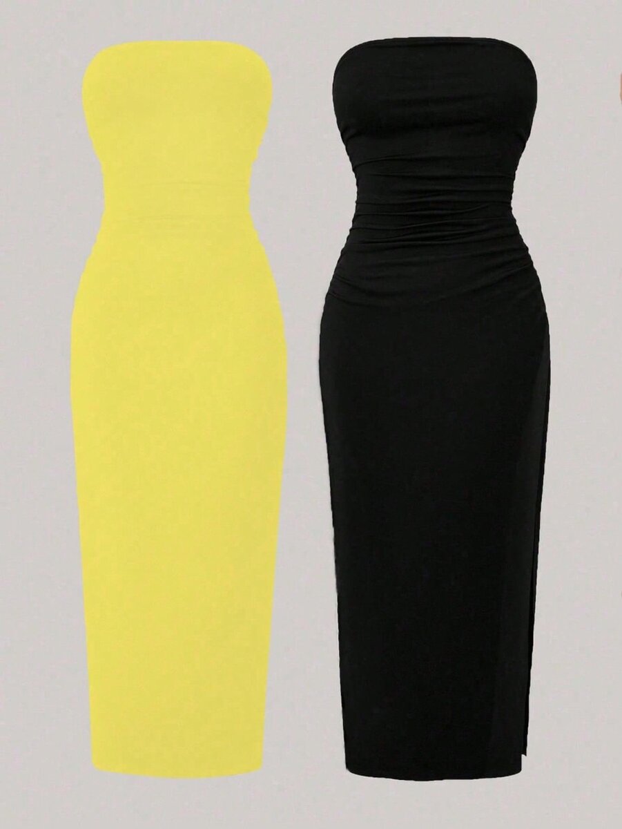 Robe énigmatique sans bretelles