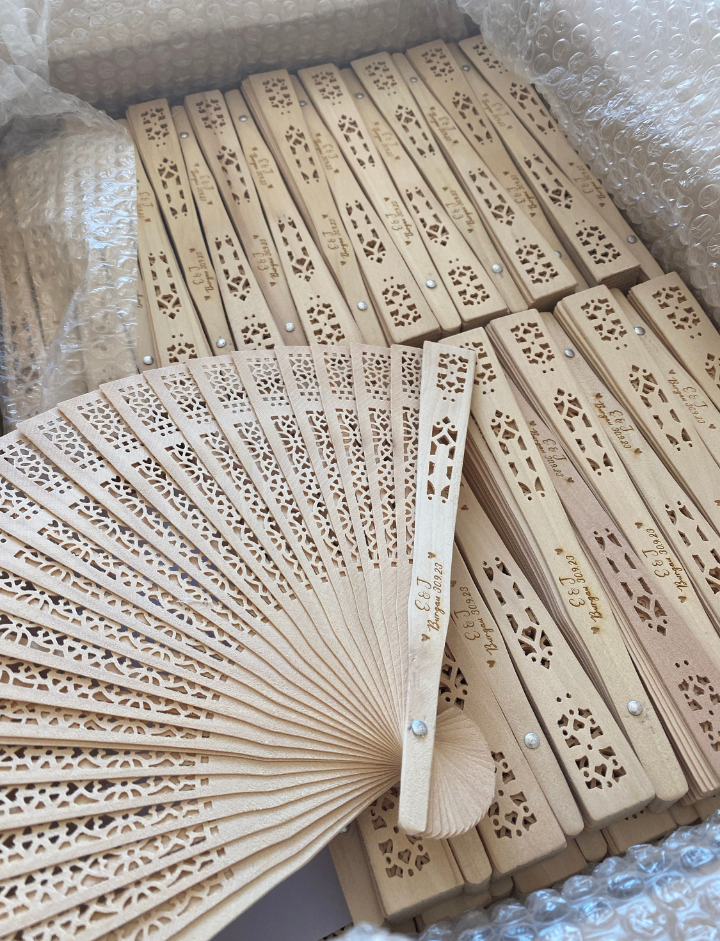 Wooden hand fans (Branded)