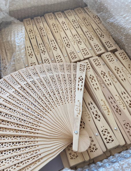 Wooden hand fans (Branded)
