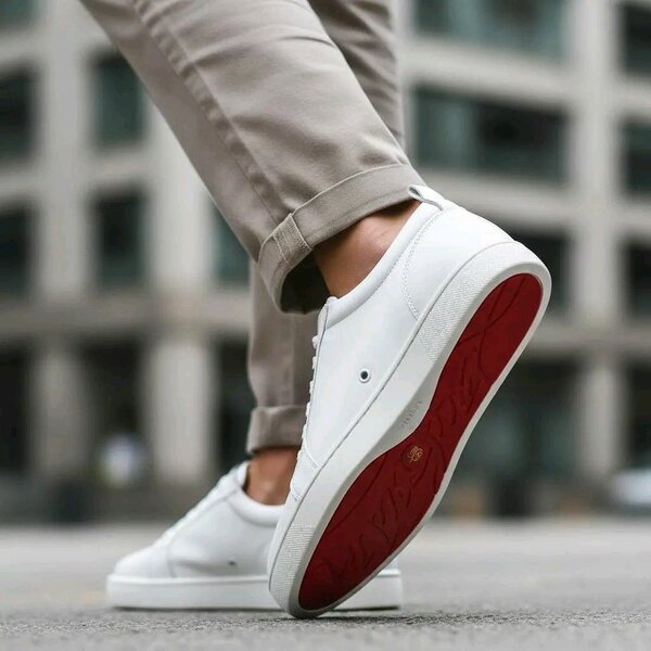Louboutin blanches en cuir