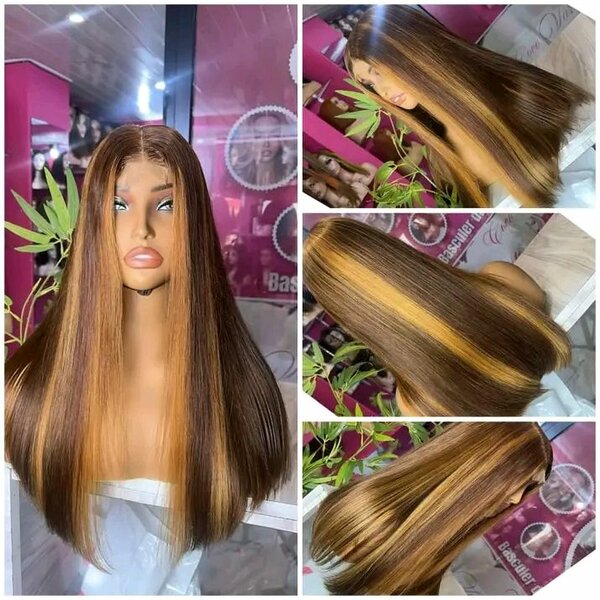 Perruque en cheveux longs lisses