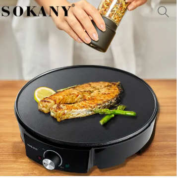 SOKANY Nonstick 12-inch Electric Crepe Maker Led Indicator Light Pancake Maker